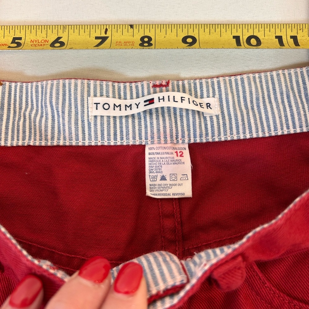 Tommy Hilfiger Red Denim Pants Y2K style Women’s Size 12 - Picture 5 of 6